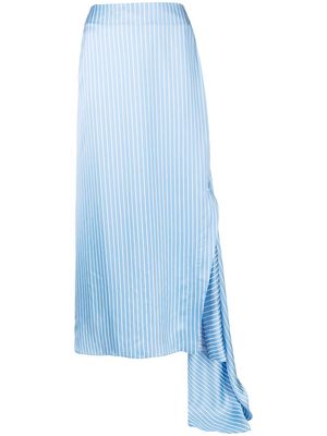 Delada stripe-print asymmetric skirt - Blue