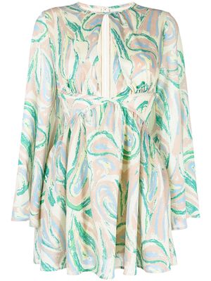 Alice McCall Swan Lake abstract-print mini dress - Green