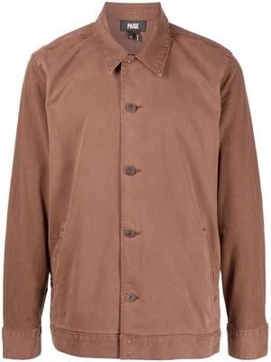PAIGE brevin cotton-blend shirt jacket - Brown