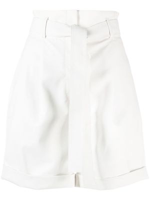 Philosophy Di Lorenzo Serafini high-waisted belted shorts - White