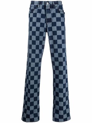 Marcelo Burlon County of Milan checkerboard-print straight-leg jeans - Blue
