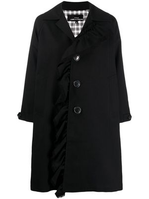 Comme des Garçons TAO ruffle-front buttoned coat - Black