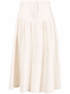 Fabiana Filippi drop-waist cotton midi skirt - Neutrals