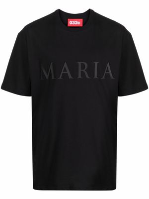 032c Maria slogan-print organic cotton T-shirt - Black