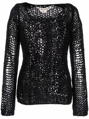 Comme Des Garçons Pre-Owned 2010 open-knit round-neck jumper - Black