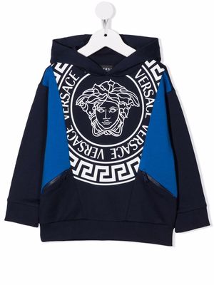 Versace Kids Medusa Heat motif hoodie - Blue