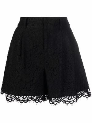 RED Valentino high-waisted lace-detail shorts - Black