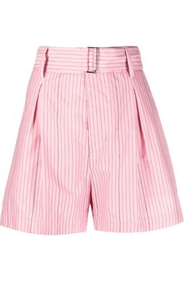 Nº21 pinstriped belted shorts - Pink