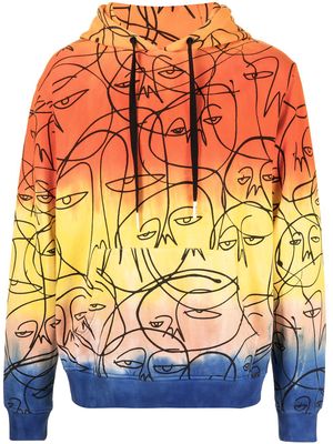 Haculla graphic print ombre hoodie - Yellow