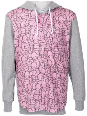 Comme Des Garçons Shirt colour-block cotton hoodie - Grey