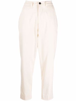 Haikure high waisted cropped trousers - Neutrals