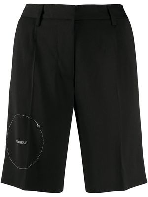 Off-White embroidered-detail tailored shorts - Black