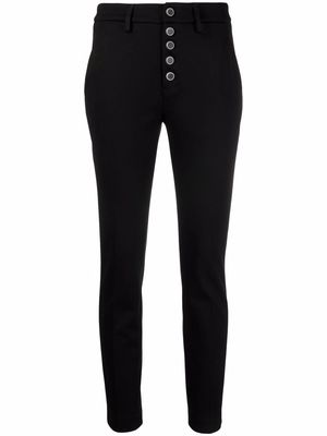 DONDUP high-waisted slim-fit trousers - Black
