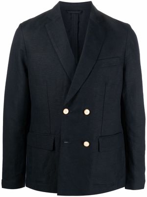 Emporio Armani textured-finish double-breasted blazer - Black