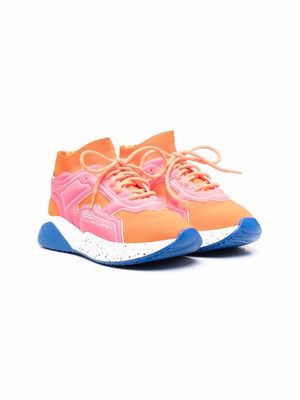 Stella McCartney Kids colour-block sock-style sneakers - Orange