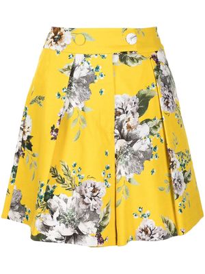Erdem floral-print shorts - Yellow