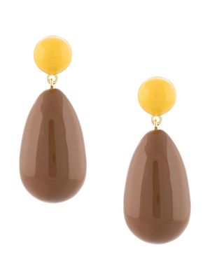 Eshvi oval drop earrings - Brown
