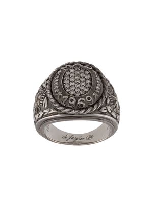DE JAEGHER silver engraved signet ring - Metallic