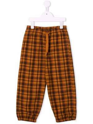 Longlivethequeen checked organic-cotton trousers - Yellow