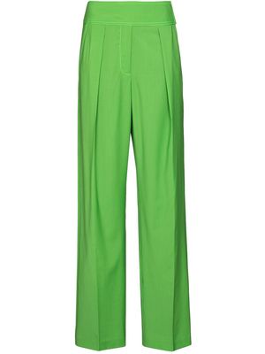Christopher John Rogers pleated wool tailored trousers - Green