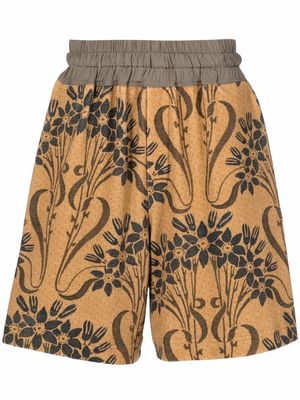 Pierre-Louis Mascia ursula floral-print elasticated shorts - Neutrals
