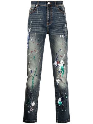 God's Masterful Children Artist hand-painted jeans - Blue