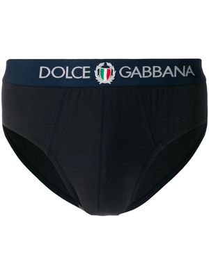 Dolce & Gabbana logo embroidered briefs - Blue