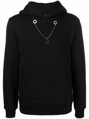 Neil Barrett Hybrid Tag necklace hoodie - Black