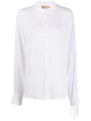 Nº21 bow appliqué blouse - White