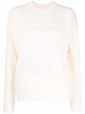 Barrie embroidered panelled sweatshirt - White