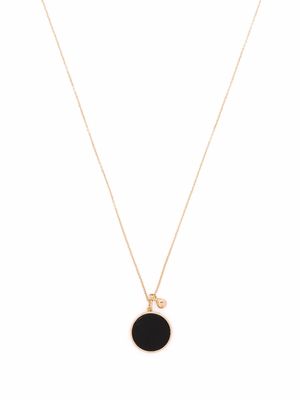 GINETTE NY 18kt rose gold Ever onyx round on chain necklace - Pink