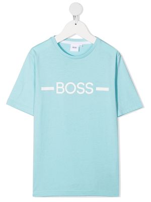 BOSS Kidswear logo-print cotton T-Shirt - Blue
