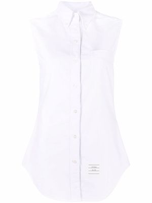 Thom Browne sleeveless pointed collar shirt - White