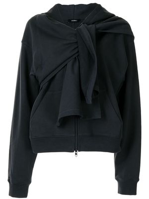 Goen.J knot-detail zip-up hoodie - Blue