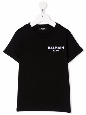 Balmain Kids logo-embroidered cotton T-shirt - Black