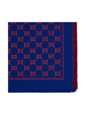 Gucci Kids GG motif lamé scarf - Blue