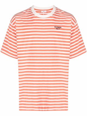 Closed striped organic cotton T-shirt - Orange