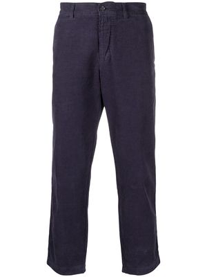 YMC mid-rise textured cropped trousers - Blue
