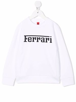 Ferrari Kids logo print sweatshirt - White
