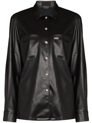 RtA Barry faux-leather shirt - Black
