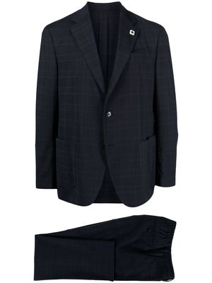 Lardini check print two piece suit - Blue