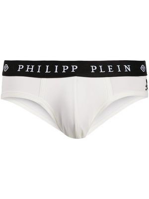 Philipp Plein logo embroidered briefs - White