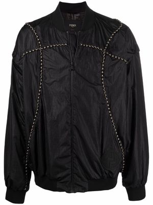 Fendi removable-sleeves bomber jacket - Black