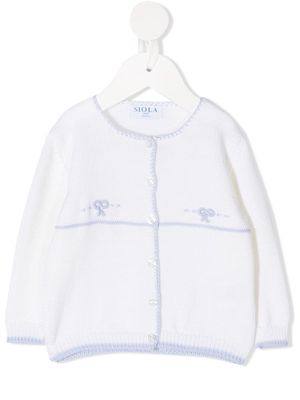 Siola embroidered buttoned cardigan - White