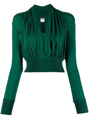 Herve L. Leroux jersey ruched top - Green