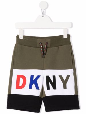 Dkny Kids logo-print track shorts - Green