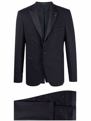 Tagliatore contrast panel slim-fit suit - Blue