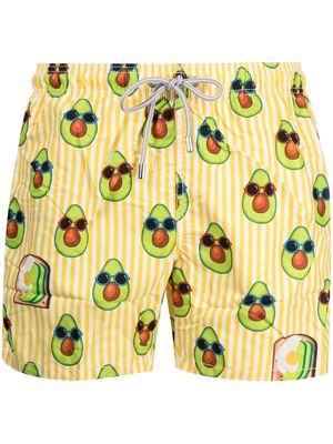 MC2 Saint Barth avocado print swim shorts - Yellow