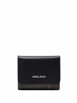 Woolrich tartan bifold leather wallet - Black
