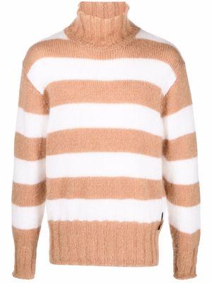 Fendi striped roll-neck jumper - Brown